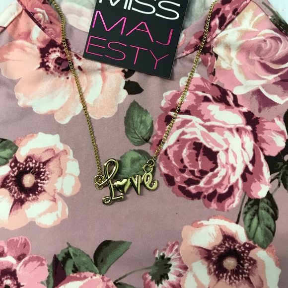 🆕 Miss Majesty Cold Shoulder Top with Necklace - Picture 3 of 3